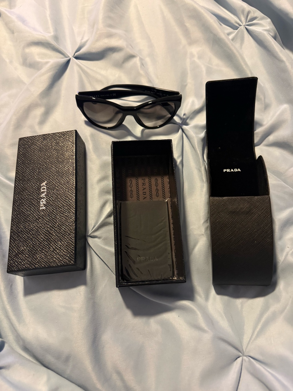 Prada SPR 08S Black Oversized Sunglasses